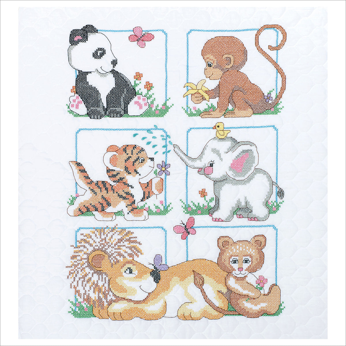 Dimensions Animals Babes Quilt Stamped Cross Stitch Kit, 34" x 43"