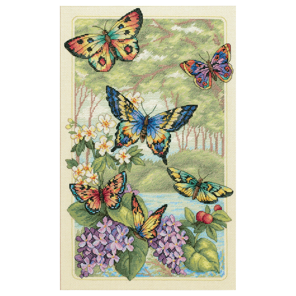 Dimensions Gold Collection Butterfly Forest Counted Cross Stitch Kit, 10" x 16"