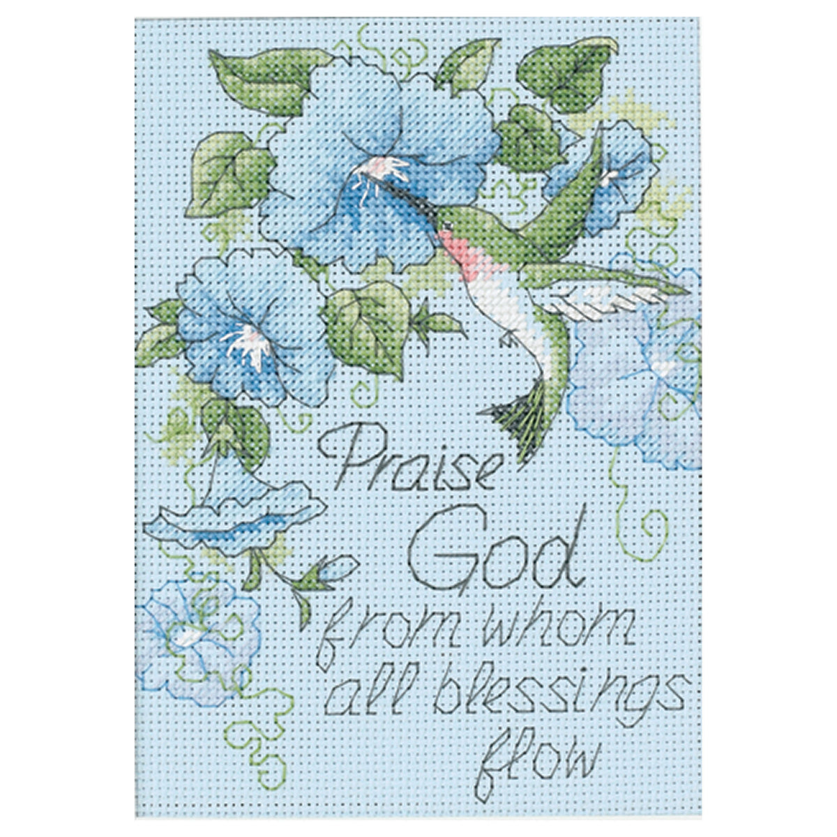Dimensions Hummingbird and Morning Glories Counted Cross Stitch Kit, 5" x 7"