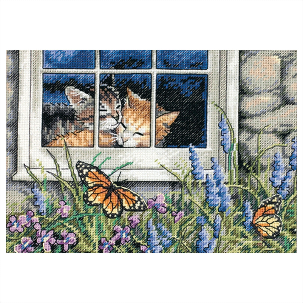 Dimensions Gold Collection Petite Feline Love Counted Cross Stitch Kit, 7" x 5"