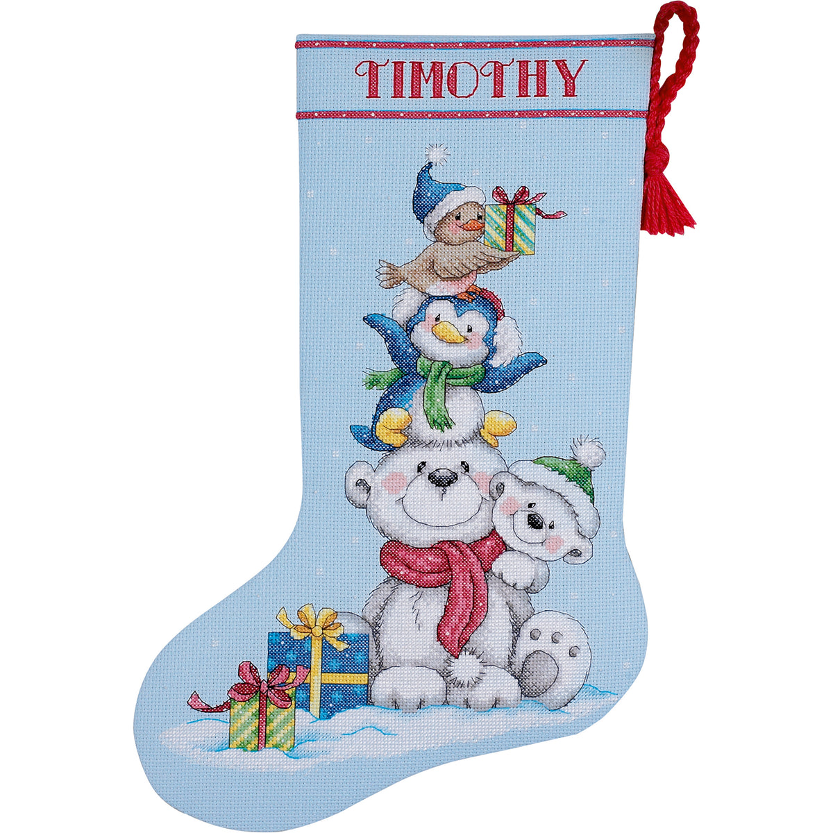Dimensions Stack of Critters Stocking Counted Cross Stitch Kit, 16" long