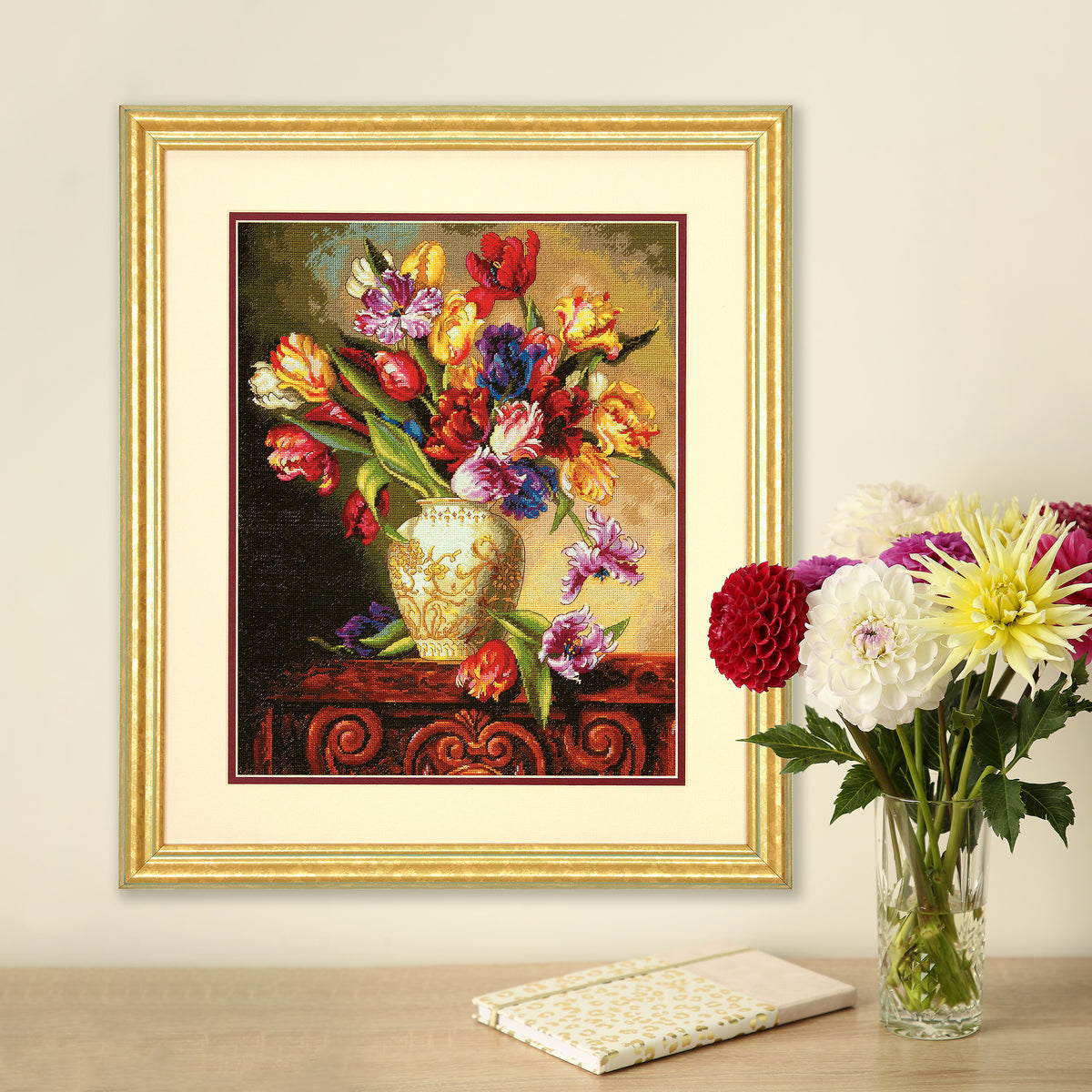 Dimensions Gold Collection Parrot Tulips Counted Cross Stitch Kit, 12" x 15"