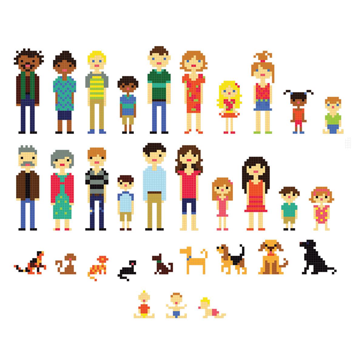 Dimensions All in the Family Counted Cross Stitch Kit, 8" diameter