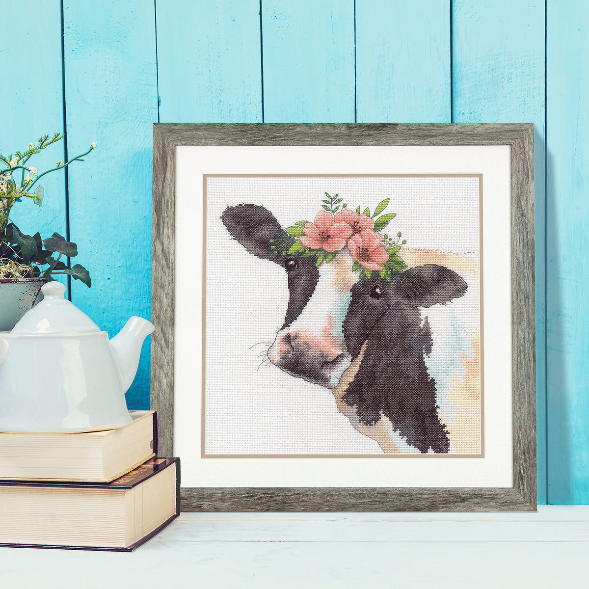 Dimensions Sweet Cow Counted Cross Stitch Kit, 12" x 12"