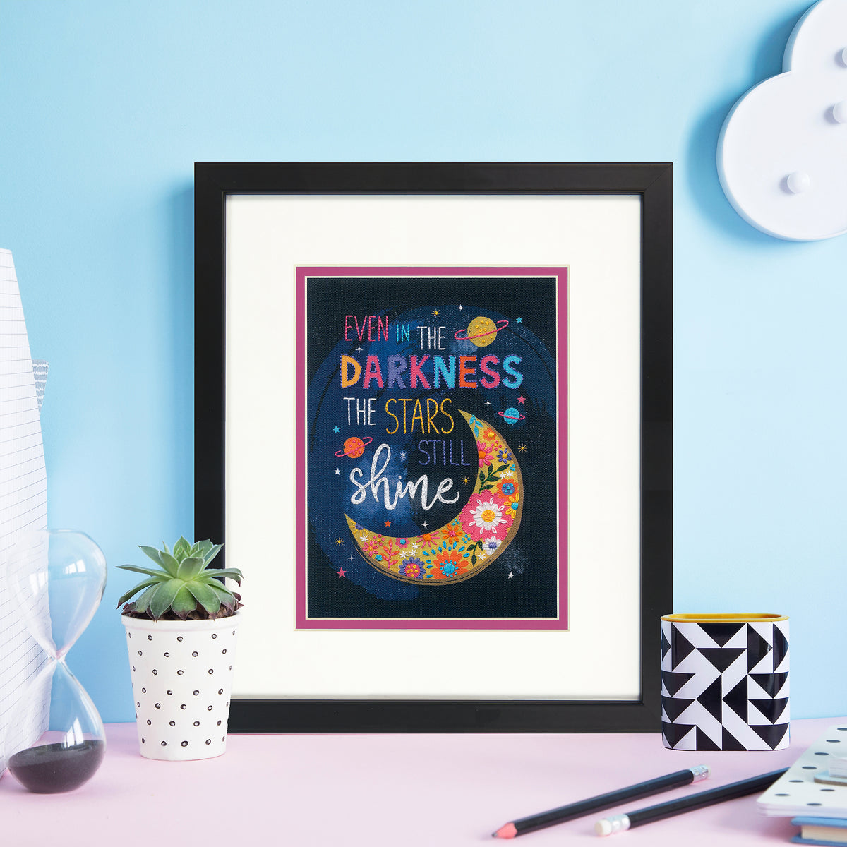 Dimensions Stars Shine Embroidery Kit, 5" x 7"