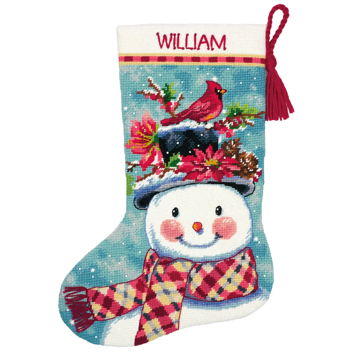 Dimensions Seasonal Snowman Stocking Needlepoint Kit, 16" long