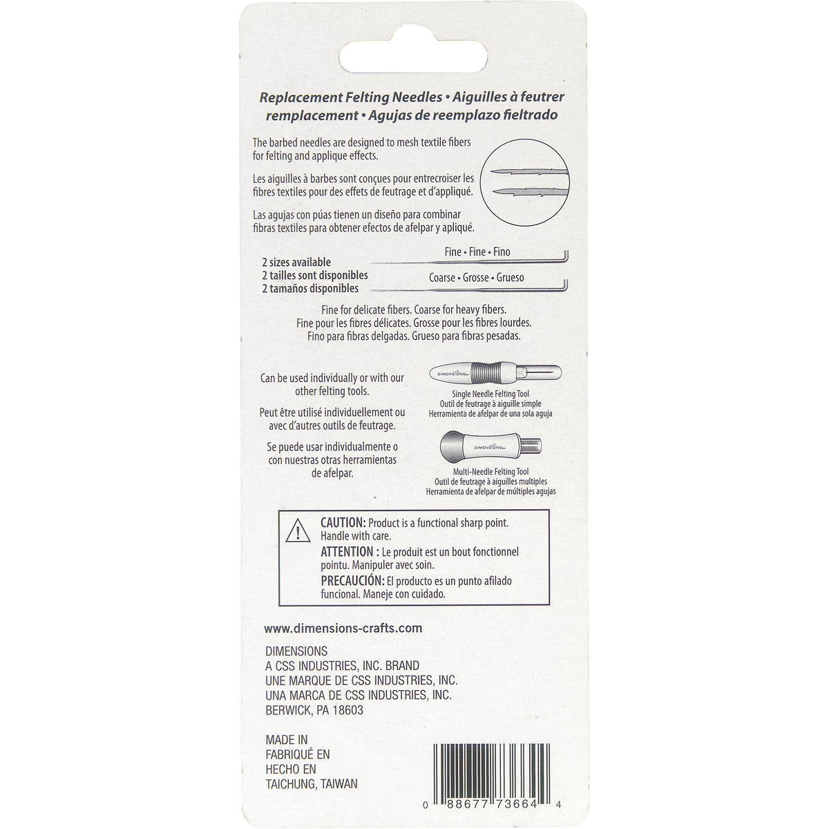 Dimensions Replacement Felting Needles, Pack of 6