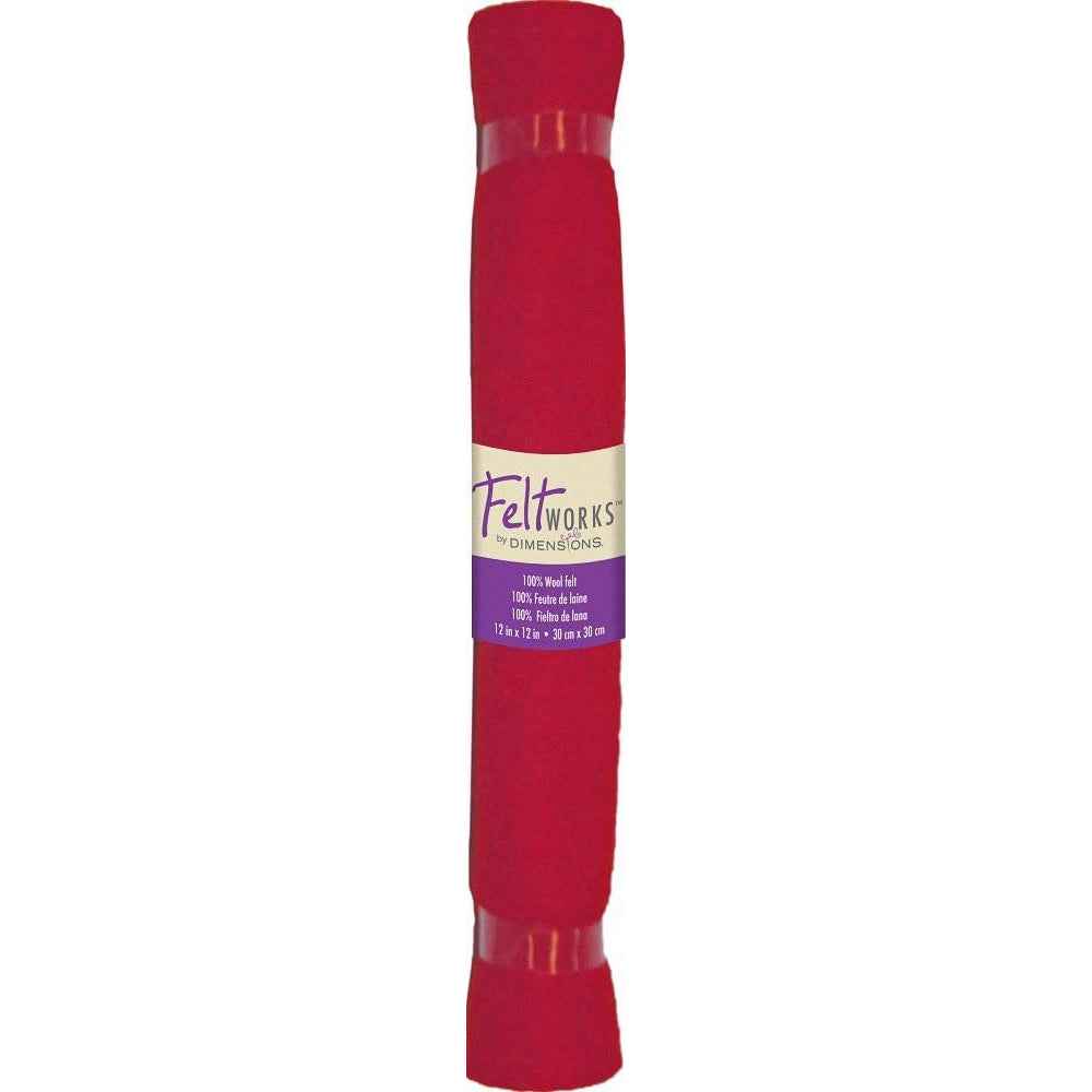 Dimensions Red Wool Felt Roll, 12" x 12"