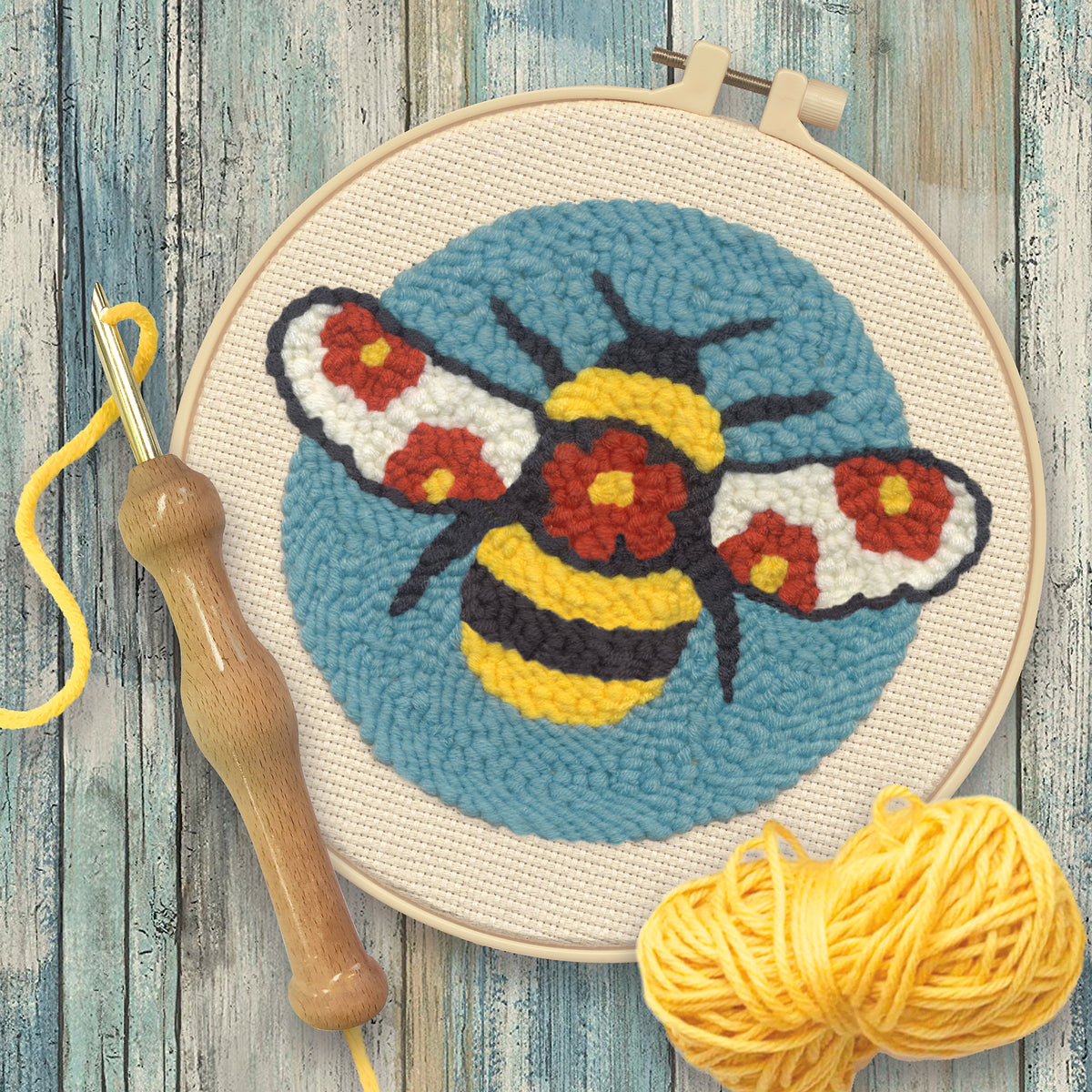 Dimensions Bee Punch Needle Kit, 8" diameter