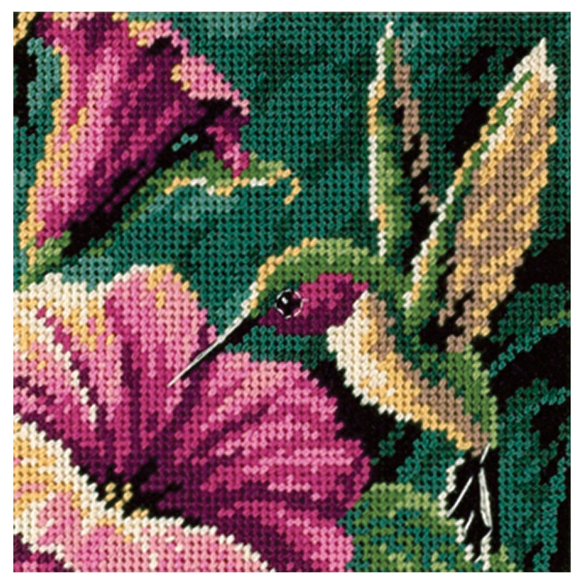 Dimensions Hummingbird Drama Needlepoint Kit, 5" x 5"