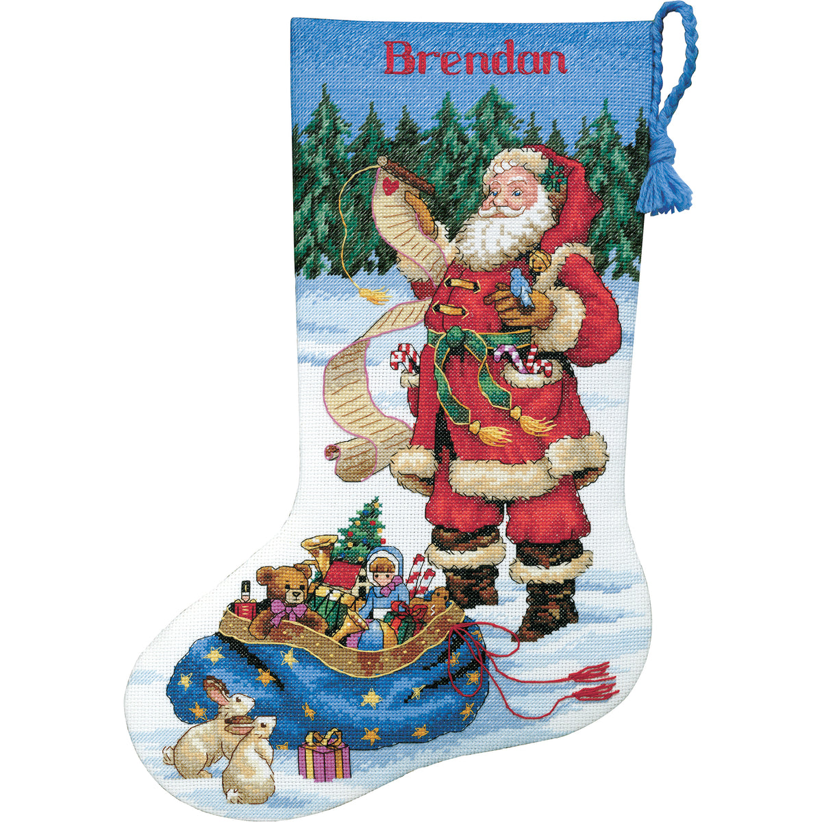 Dimensions Checking His List Stocking Counted Cross Stitch Kit, 16" long