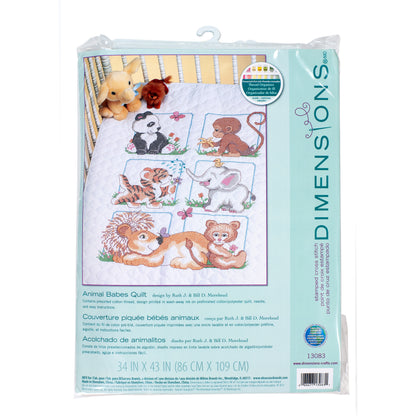 Dimensions Animals Babes Quilt Stamped Cross Stitch Kit, 34" x 43"