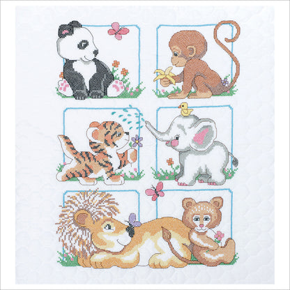 Dimensions Animals Babes Quilt Stamped Cross Stitch Kit, 34" x 43"
