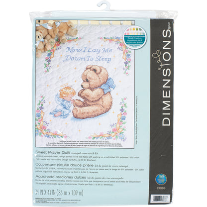 Dimensions Sweet Prayer Quilt Stamped Cross Stitch Kit, 34" x 43"