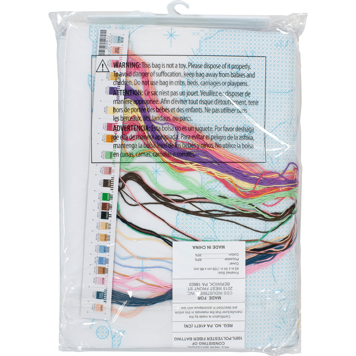 Dimensions Sweet Prayer Quilt Stamped Cross Stitch Kit, 34" x 43"