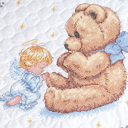 Dimensions Sweet Prayer Quilt Stamped Cross Stitch Kit, 34" x 43"