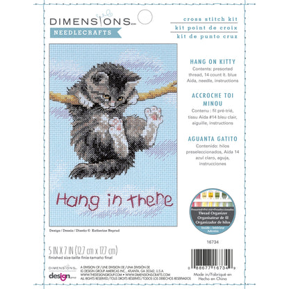 Dimensions Hang on Kitty Counted Cross Stitch Kit, 5" x 7"