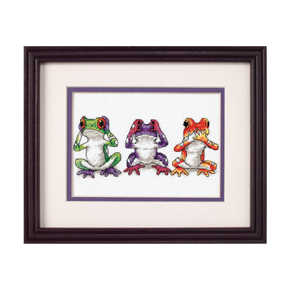 Dimensions Tree Frog Trio Counted Cross Stitch Kit, 7" x 5"