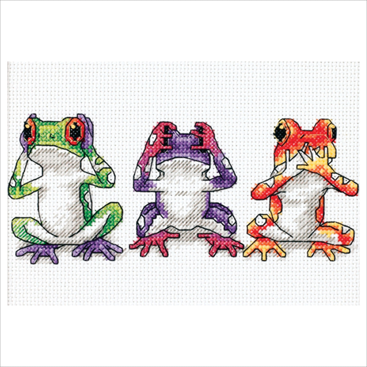 Dimensions Tree Frog Trio Counted Cross Stitch Kit, 7" x 5"