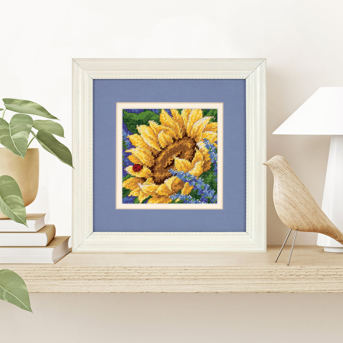Dimensions Sunflower and Ladybug Needlepoint Kit, 5" x 5"