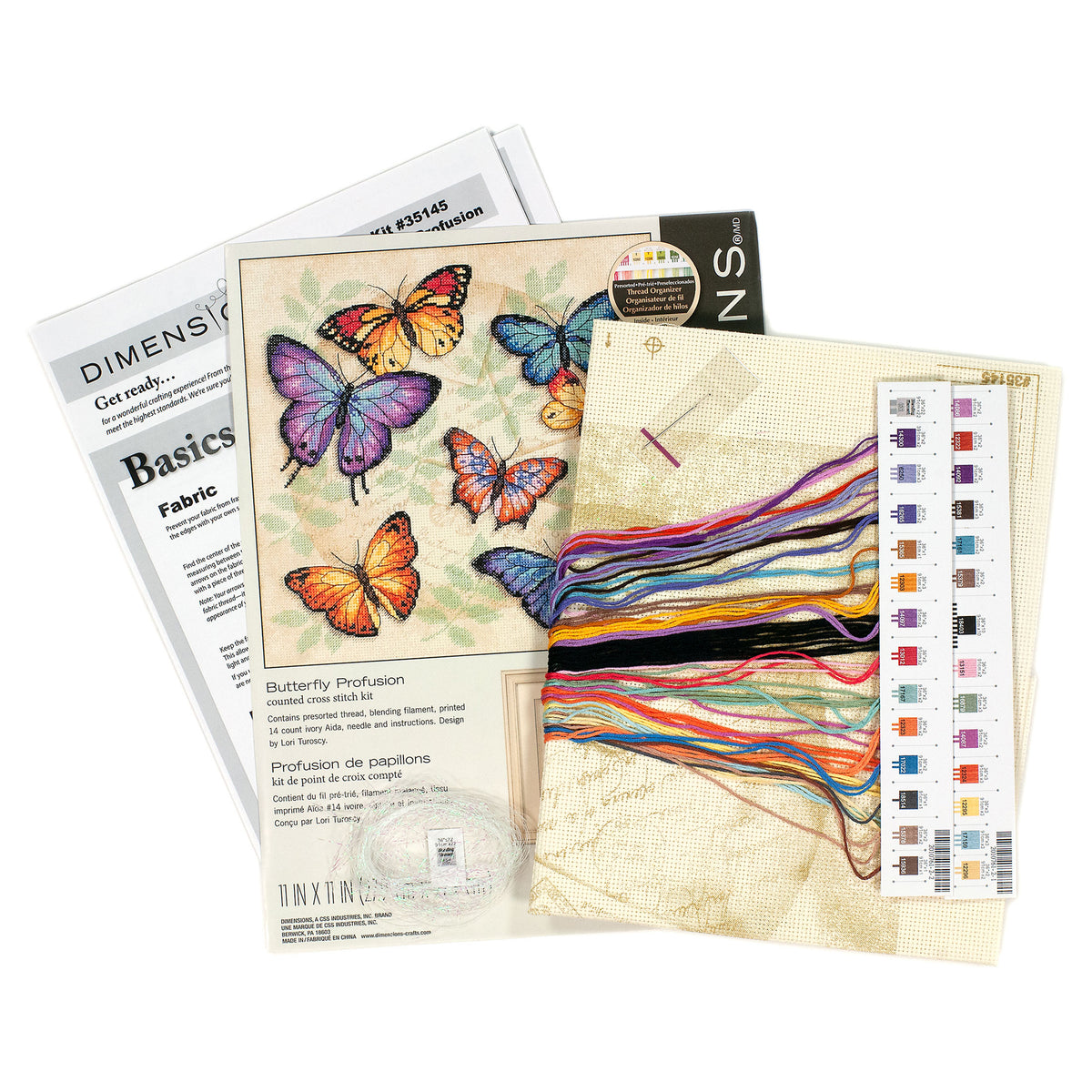 Dimensions Butterfly Profusion Counted Cross Stitch Kit, 11" x 11"