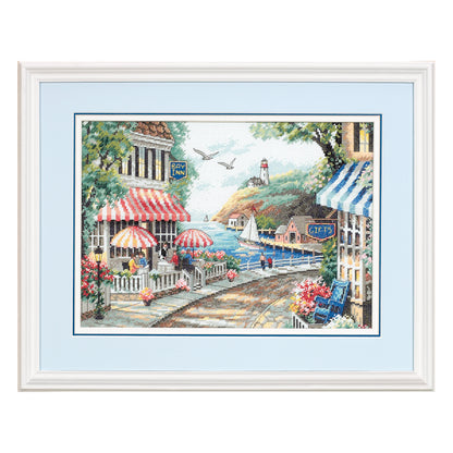 Dimensions Café by the Sea Counted Cross Stitch Kit, 14" x 10"