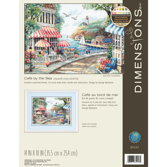 Dimensions Café by the Sea Counted Cross Stitch Kit, 14" x 10"