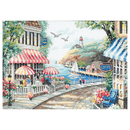 Dimensions Café by the Sea Counted Cross Stitch Kit, 14" x 10"