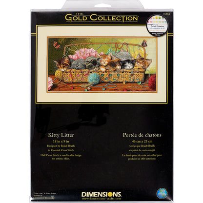 Dimensions Gold Collection Kitty Litter Counted Cross Stitch Kit, 18" x 9"