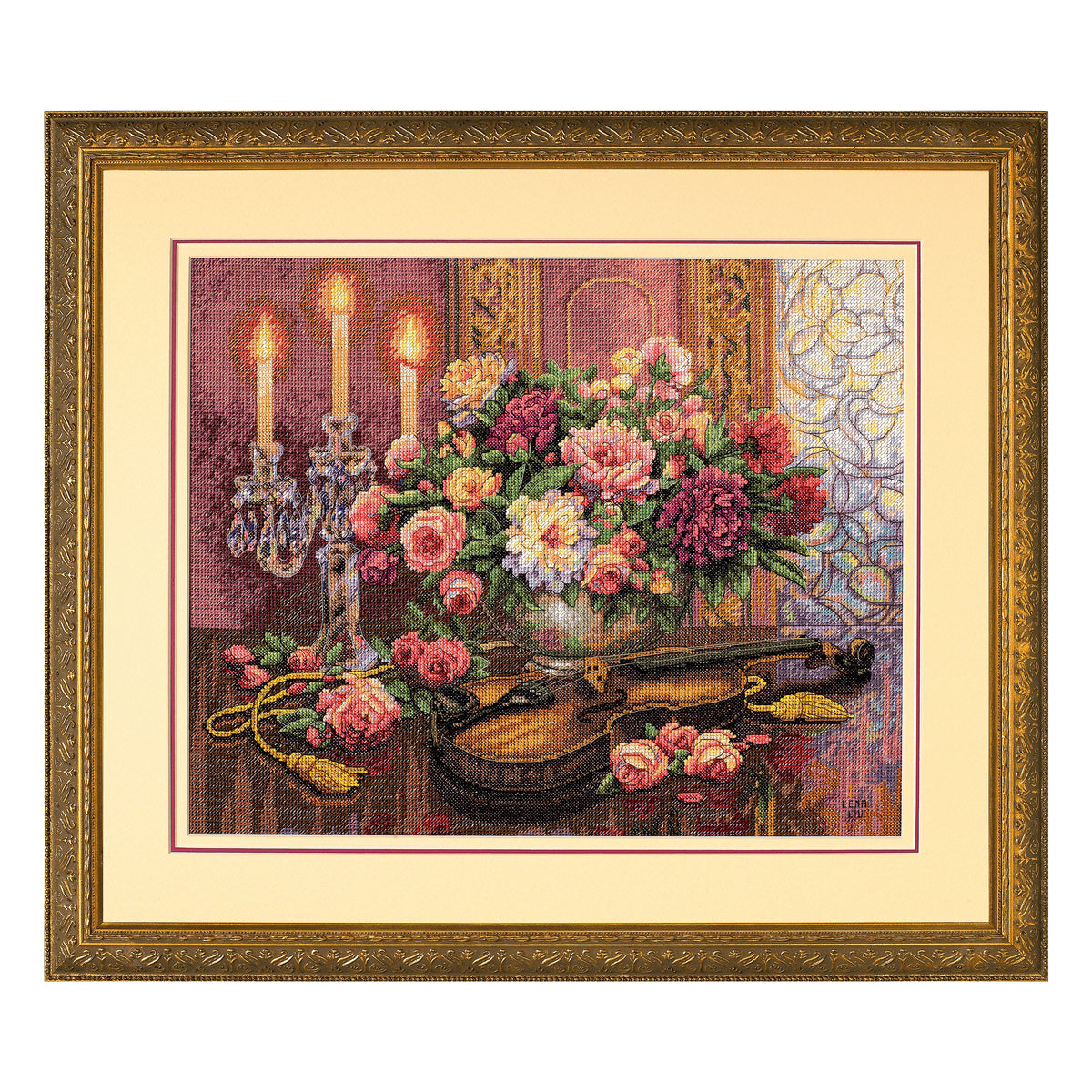 Dimensions Gold Collection Romantic Floral Counted Cross Stitch Kit, 16" x 13"