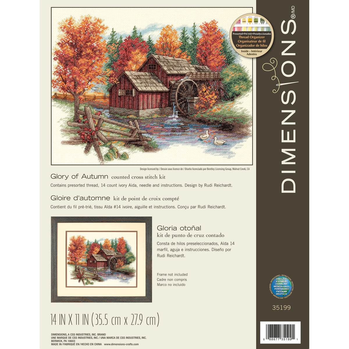 Dimensions Glory of Autumn Counted Cross Stitch Kit, 14" x 11"