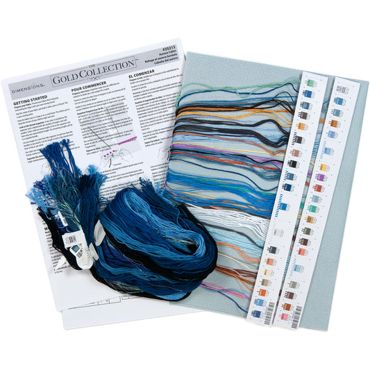 Dimensions Gold Collection Aurora Cabin Counted Cross Stitch Kit, 16" x 12"
