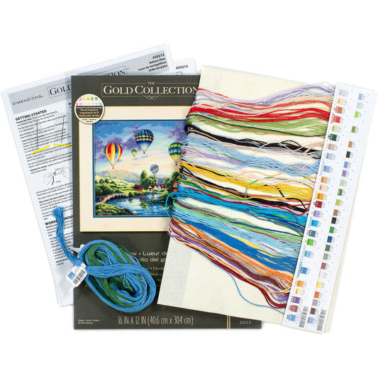 Dimensions Gold Collection Balloon Glow Counted Cross Stitch Kit, 16" x 12"