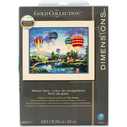 Dimensions Gold Collection Balloon Glow Counted Cross Stitch Kit, 16" x 12"