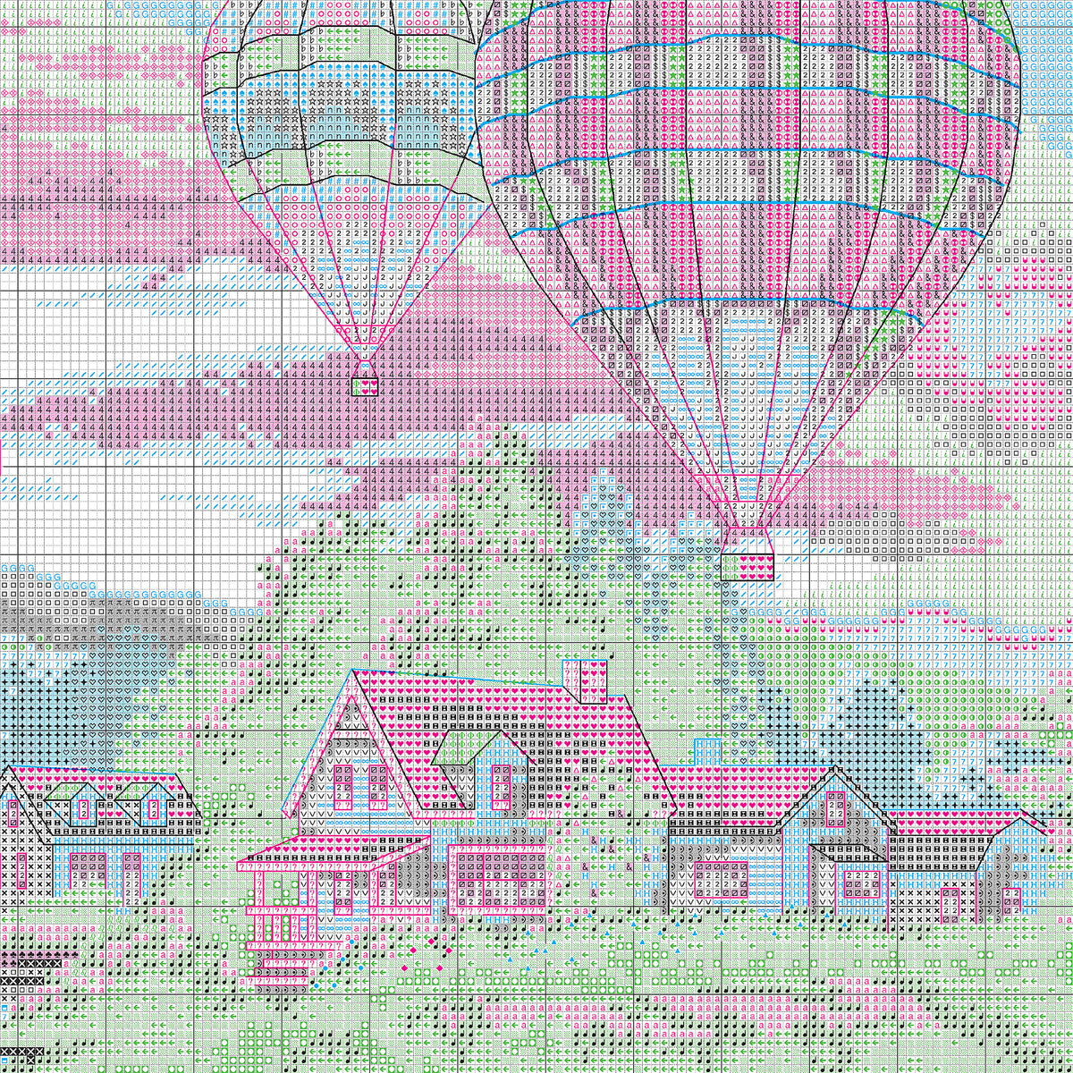 Dimensions Gold Collection Balloon Glow Counted Cross Stitch Kit, 16" x 12"