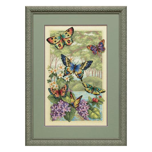 Dimensions Gold Collection Butterfly Forest Counted Cross Stitch Kit, 10" x 16"