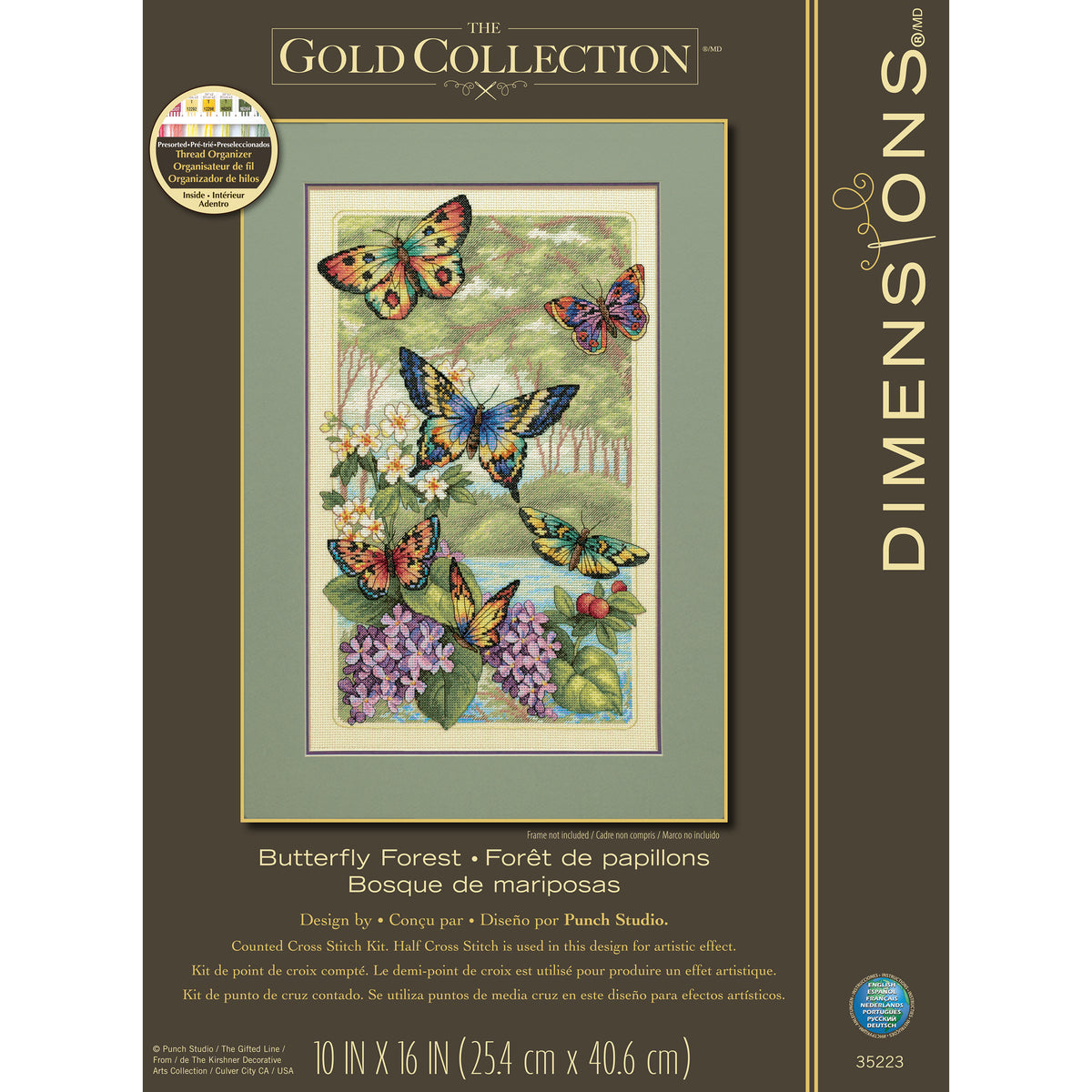 Dimensions Gold Collection Butterfly Forest Counted Cross Stitch Kit, 10" x 16"