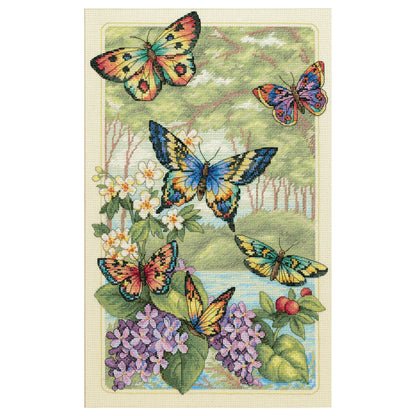 Dimensions Gold Collection Butterfly Forest Counted Cross Stitch Kit, 10" x 16"