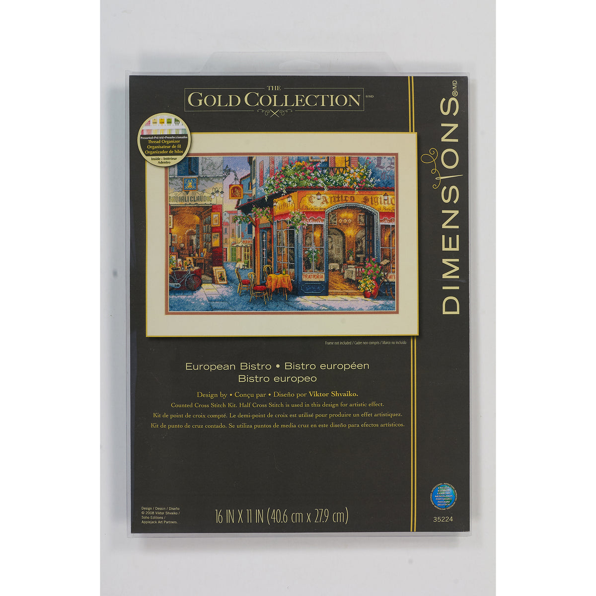 Dimensions Gold Collection European Bistro Counted Cross Stitch Kit, 16" x 11"