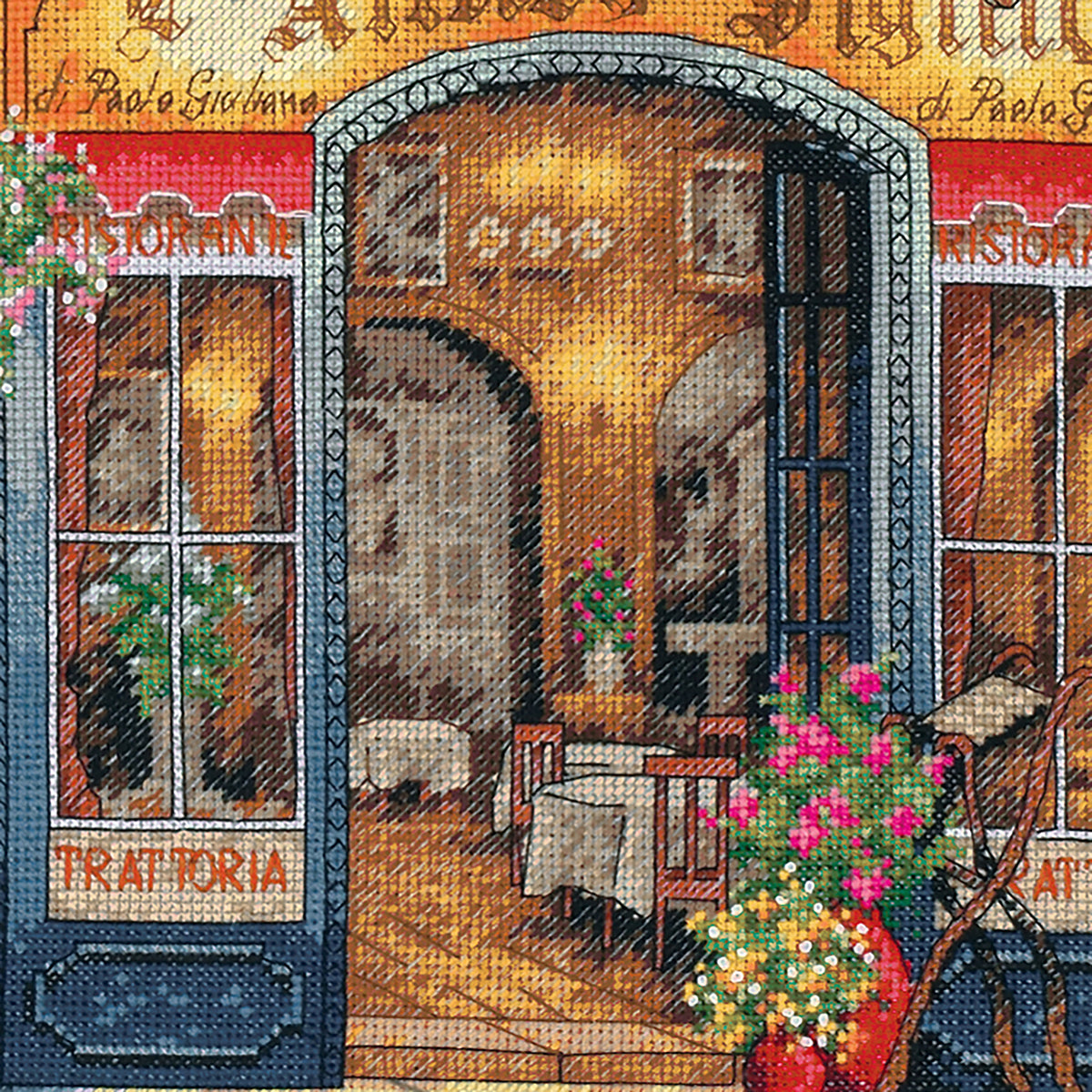 Dimensions Gold Collection European Bistro Counted Cross Stitch Kit, 16" x 11"