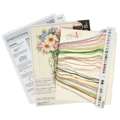 Dimensions Flowers in Tall Vase Counted Cross Stitch Kit, 16" x 11"