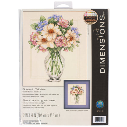 Dimensions Flowers in Tall Vase Counted Cross Stitch Kit, 16" x 11"