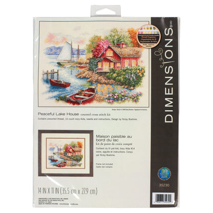 Dimensions Peaceful Lake House Counted Cross Stitch Kit, 14" x 11"
