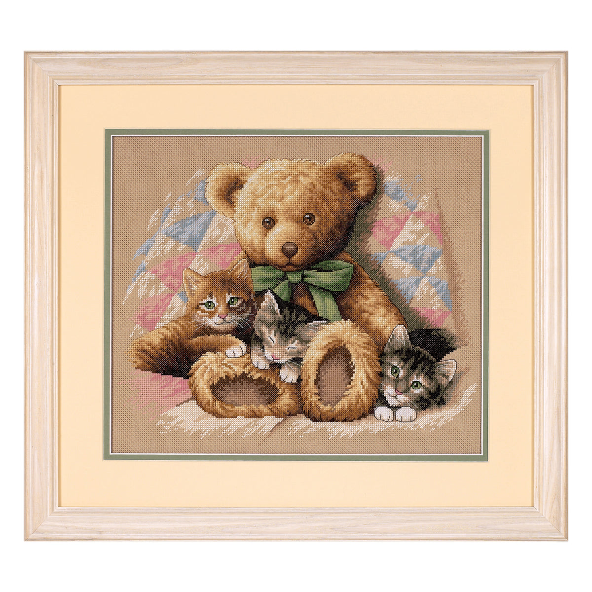 Dimensions Teddy & Kittens Counted Cross Stitch Kit, 14" x 12"
