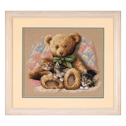 Dimensions Teddy & Kittens Counted Cross Stitch Kit, 14" x 12"