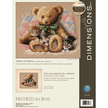 Dimensions Teddy & Kittens Counted Cross Stitch Kit, 14" x 12"