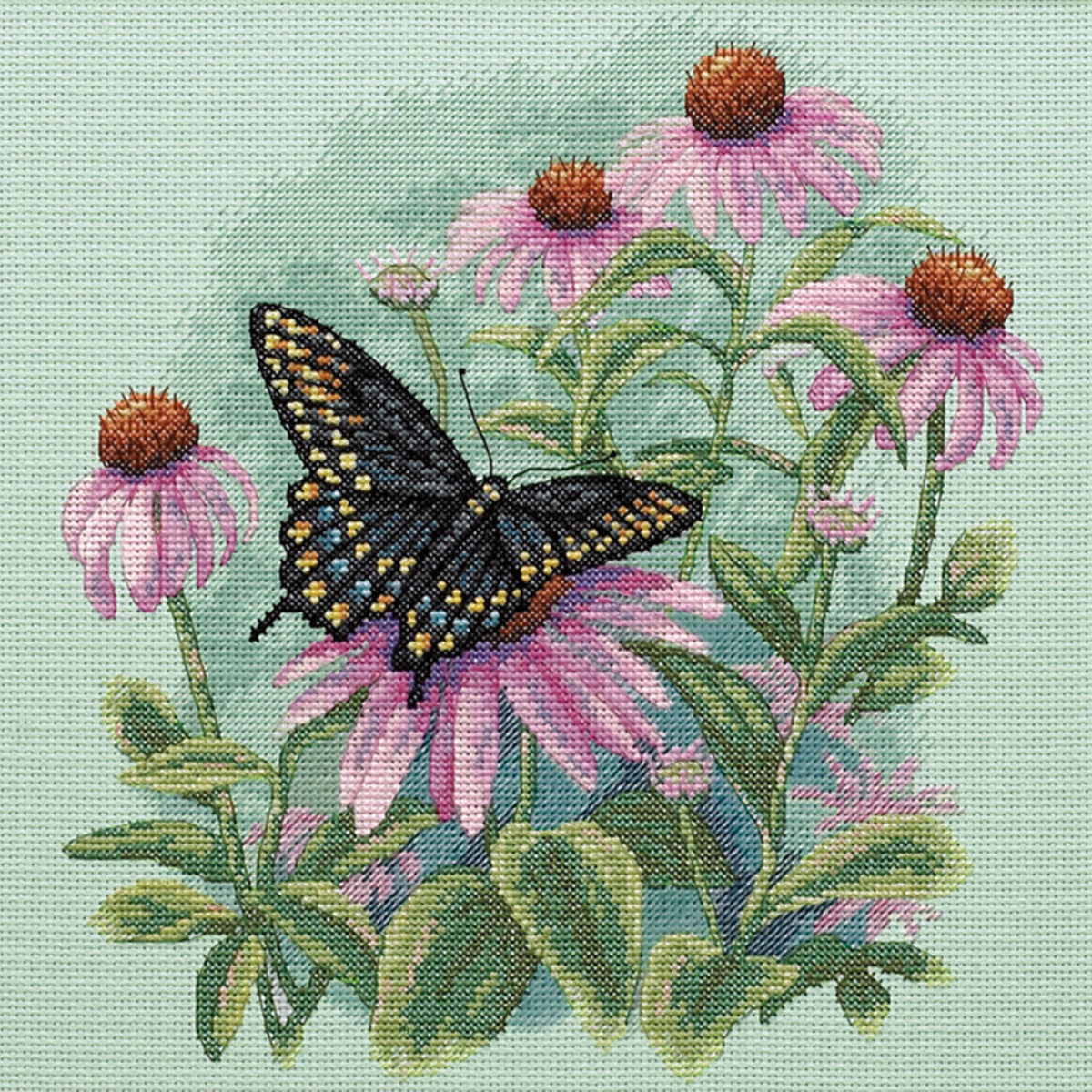 Dimensions Butterfly & Daisies Counted Cross Stitch Kit, 11" x 11"