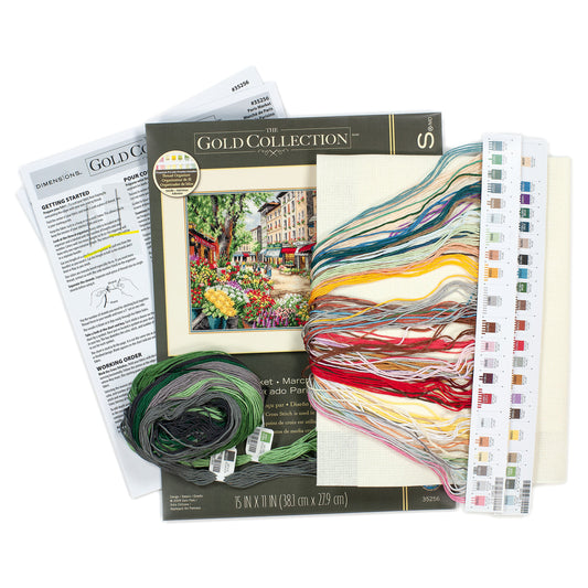 Dimensions Gold Collection Paris Market Counted Cross Stitch Kit, 15" x 11"