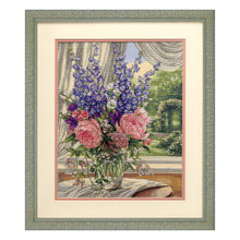 Dimensions Gold Collection Peonies & Delphiniums Counted Cross Stitch Kit, 12" x 15"