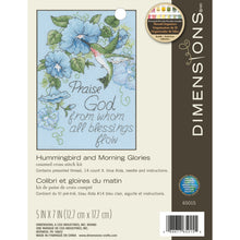 Dimensions Hummingbird and Morning Glories Counted Cross Stitch Kit, 5" x 7"